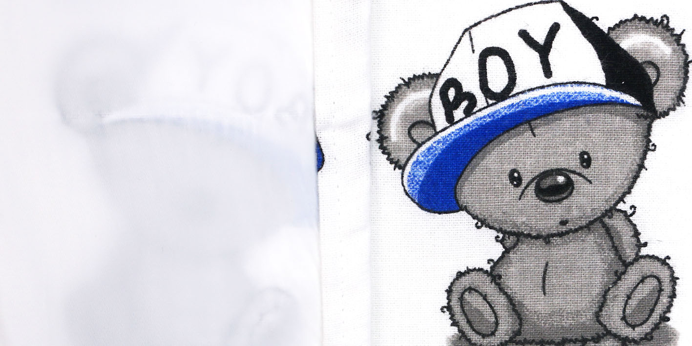 Pieluchocerata flanelowa misie boy białe